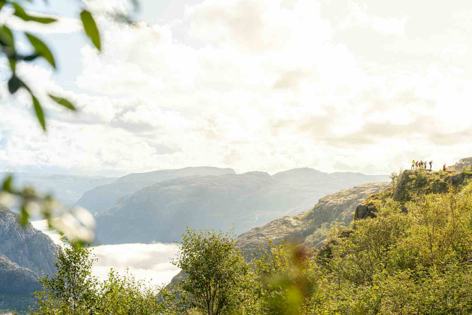 Scenic view of the Pulpit Rock/Preikestolen in Norway, with Lysefjorden in the background.